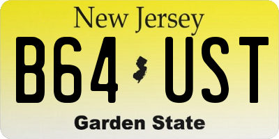 NJ license plate B64UST