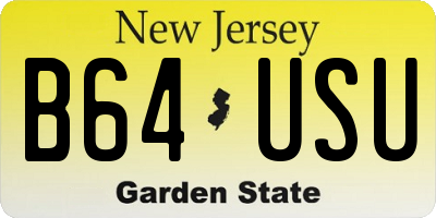NJ license plate B64USU