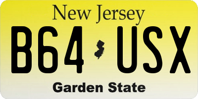 NJ license plate B64USX