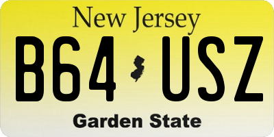 NJ license plate B64USZ