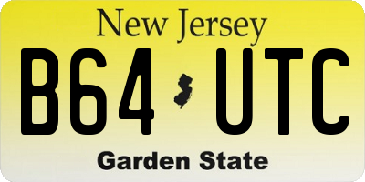 NJ license plate B64UTC