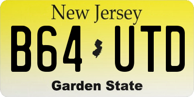 NJ license plate B64UTD