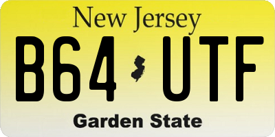 NJ license plate B64UTF