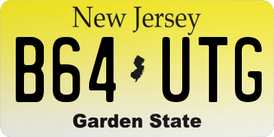 NJ license plate B64UTG