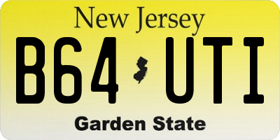NJ license plate B64UTI
