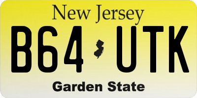 NJ license plate B64UTK