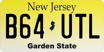 NJ license plate B64UTL