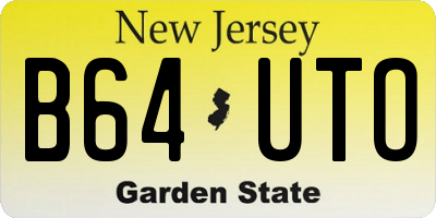 NJ license plate B64UTO