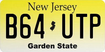 NJ license plate B64UTP
