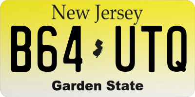 NJ license plate B64UTQ