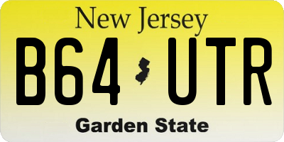 NJ license plate B64UTR