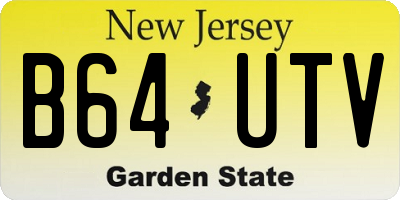 NJ license plate B64UTV