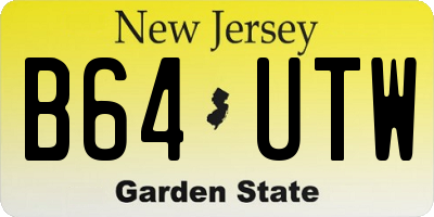 NJ license plate B64UTW