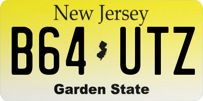 NJ license plate B64UTZ
