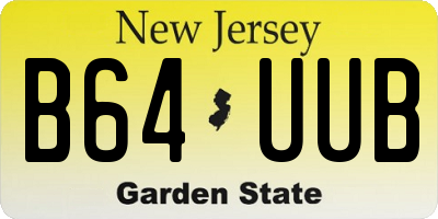 NJ license plate B64UUB