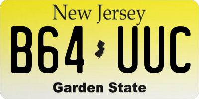 NJ license plate B64UUC