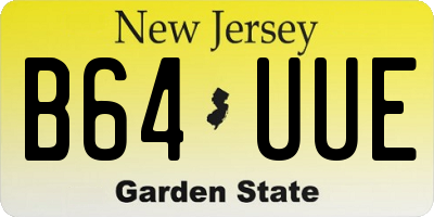 NJ license plate B64UUE