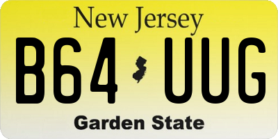 NJ license plate B64UUG