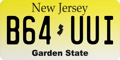 NJ license plate B64UUI