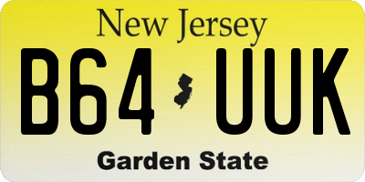 NJ license plate B64UUK
