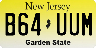 NJ license plate B64UUM