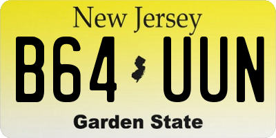 NJ license plate B64UUN