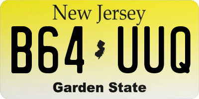 NJ license plate B64UUQ