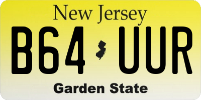 NJ license plate B64UUR