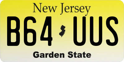 NJ license plate B64UUS