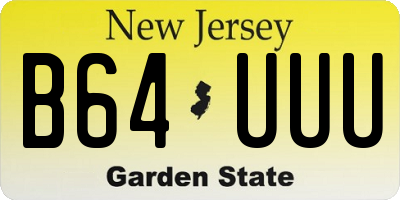 NJ license plate B64UUU