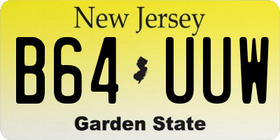 NJ license plate B64UUW
