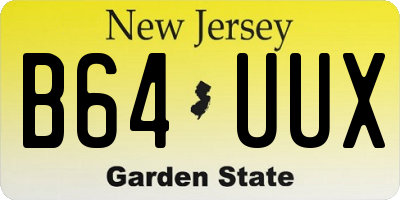 NJ license plate B64UUX