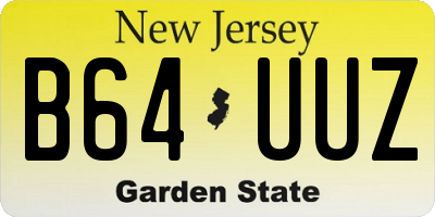 NJ license plate B64UUZ