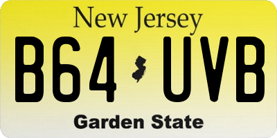 NJ license plate B64UVB