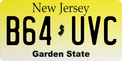 NJ license plate B64UVC