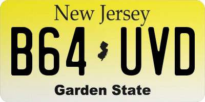 NJ license plate B64UVD
