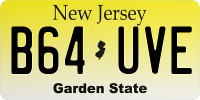 NJ license plate B64UVE