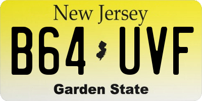 NJ license plate B64UVF