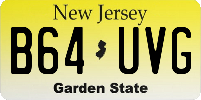 NJ license plate B64UVG