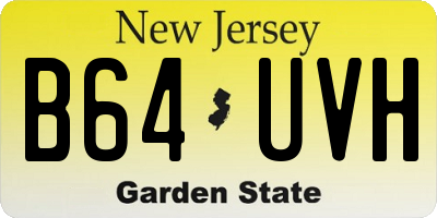 NJ license plate B64UVH