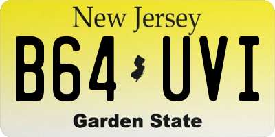 NJ license plate B64UVI