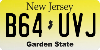 NJ license plate B64UVJ