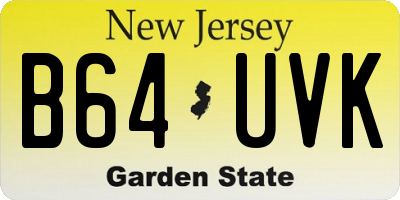 NJ license plate B64UVK