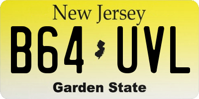 NJ license plate B64UVL