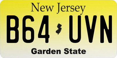 NJ license plate B64UVN