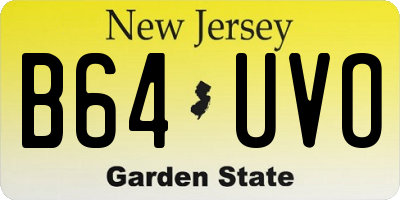 NJ license plate B64UVO