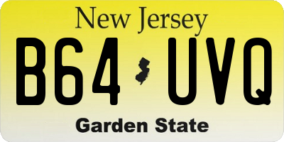NJ license plate B64UVQ