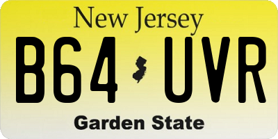 NJ license plate B64UVR