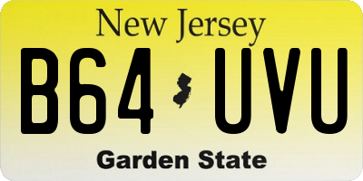 NJ license plate B64UVU