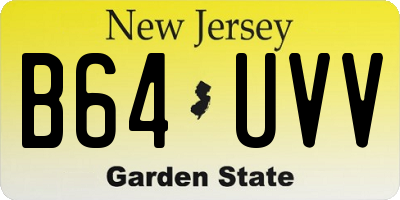 NJ license plate B64UVV
